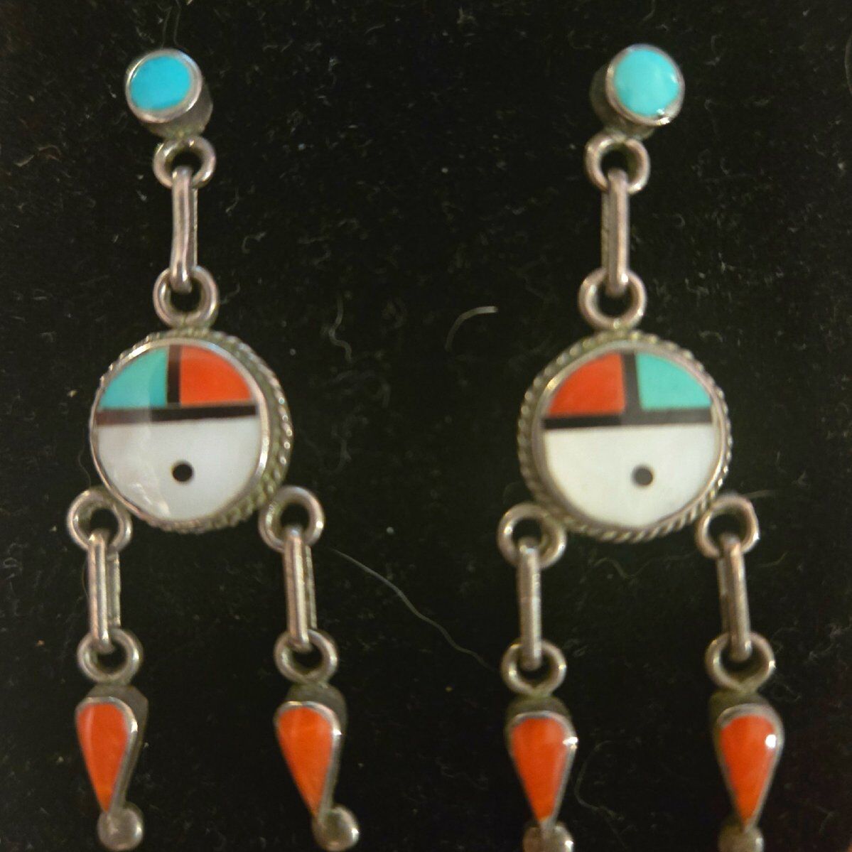 Native American earrings/Zuni Tribe