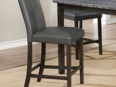 2 Grey Faux Leather Counter Height Chairs