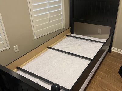 Twin Bed Set with Trundle & Nightstand – Black Cottage Style — $300 OBO