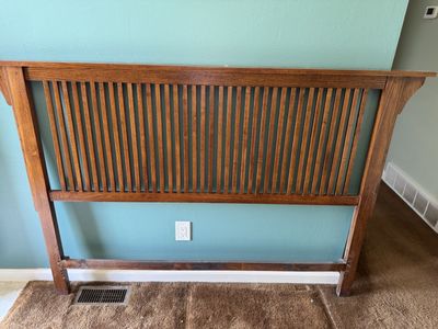 Wooden Slatted Queen Size Headboard - Mission / Craftsman Style