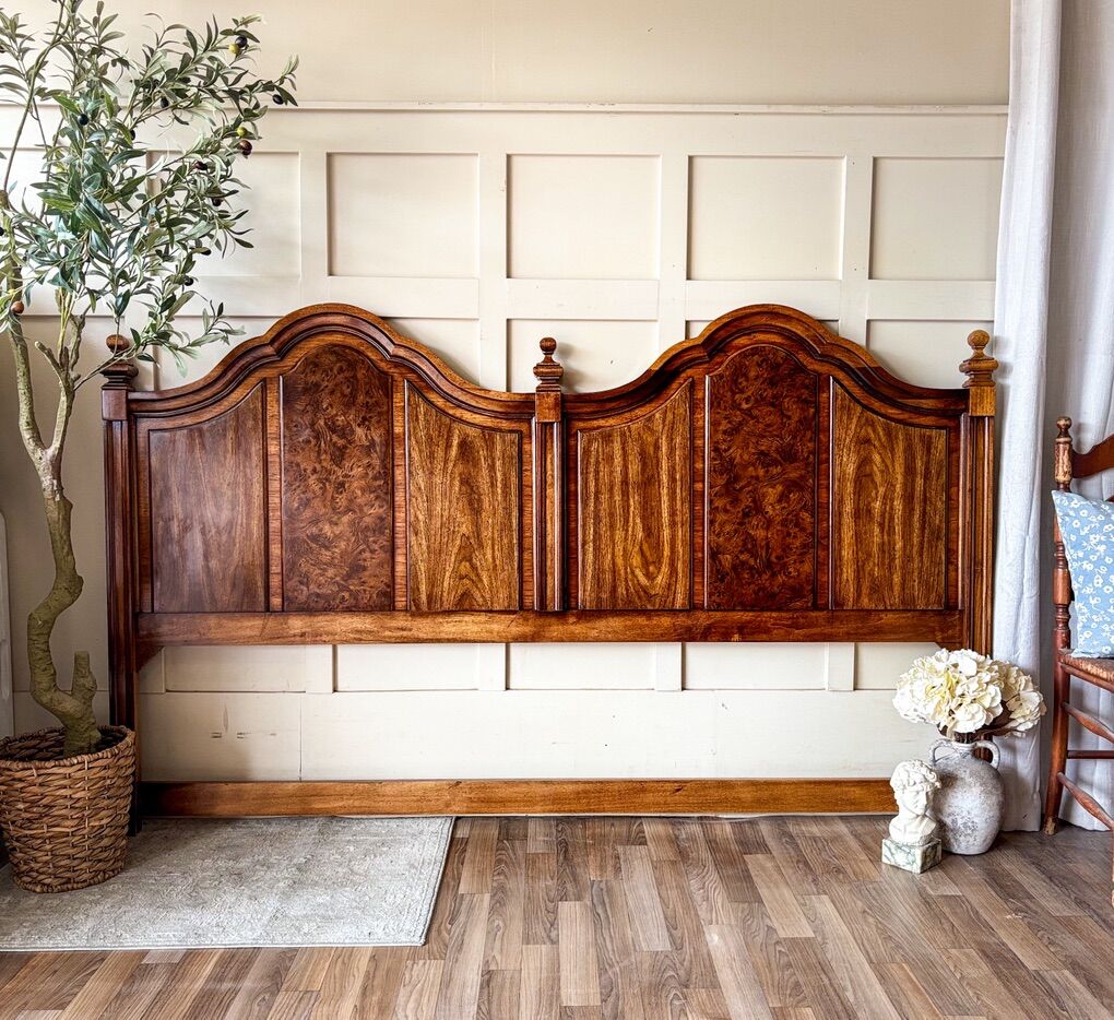 *FREE DELIVERY* Vintage King French Burl Headboard