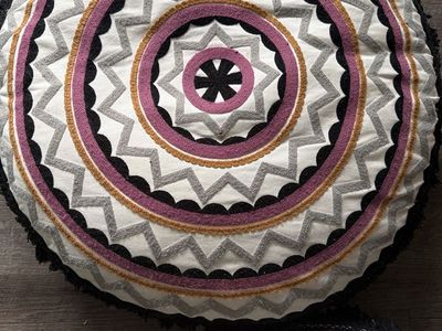 Pair of Round Bohemian Medallion Floor Pillows/Cushions