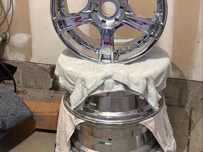Used - Good/Excellent Chrome 21” KMC Aftermarket Wheels - 4 Rims, Multi-Spoke Design, Polished Finish