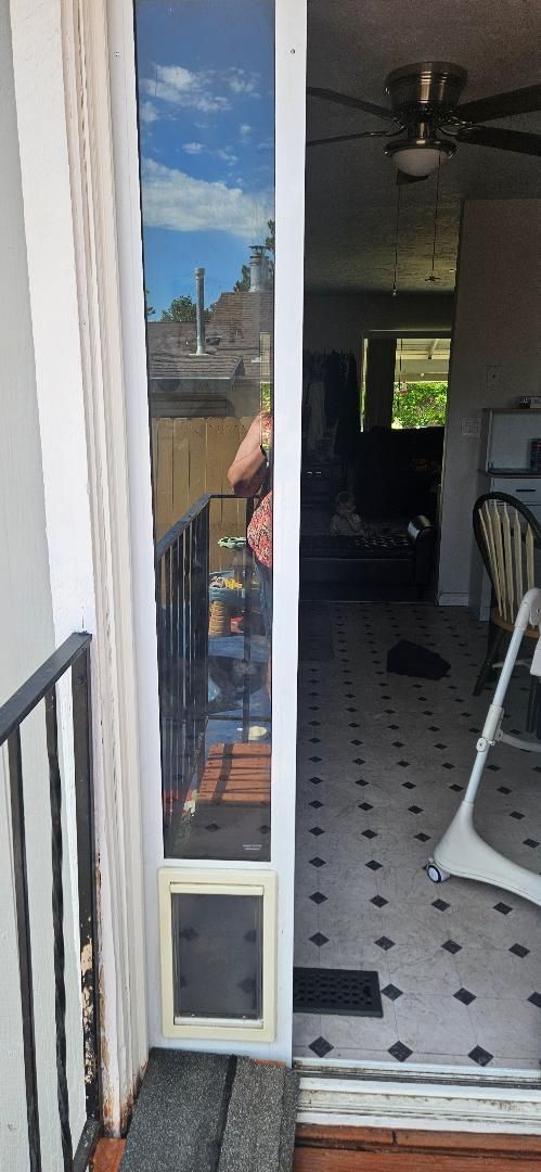 Patio Pet Door Insert - White Frame - Easy Pet Access for Sliding Glass Doors