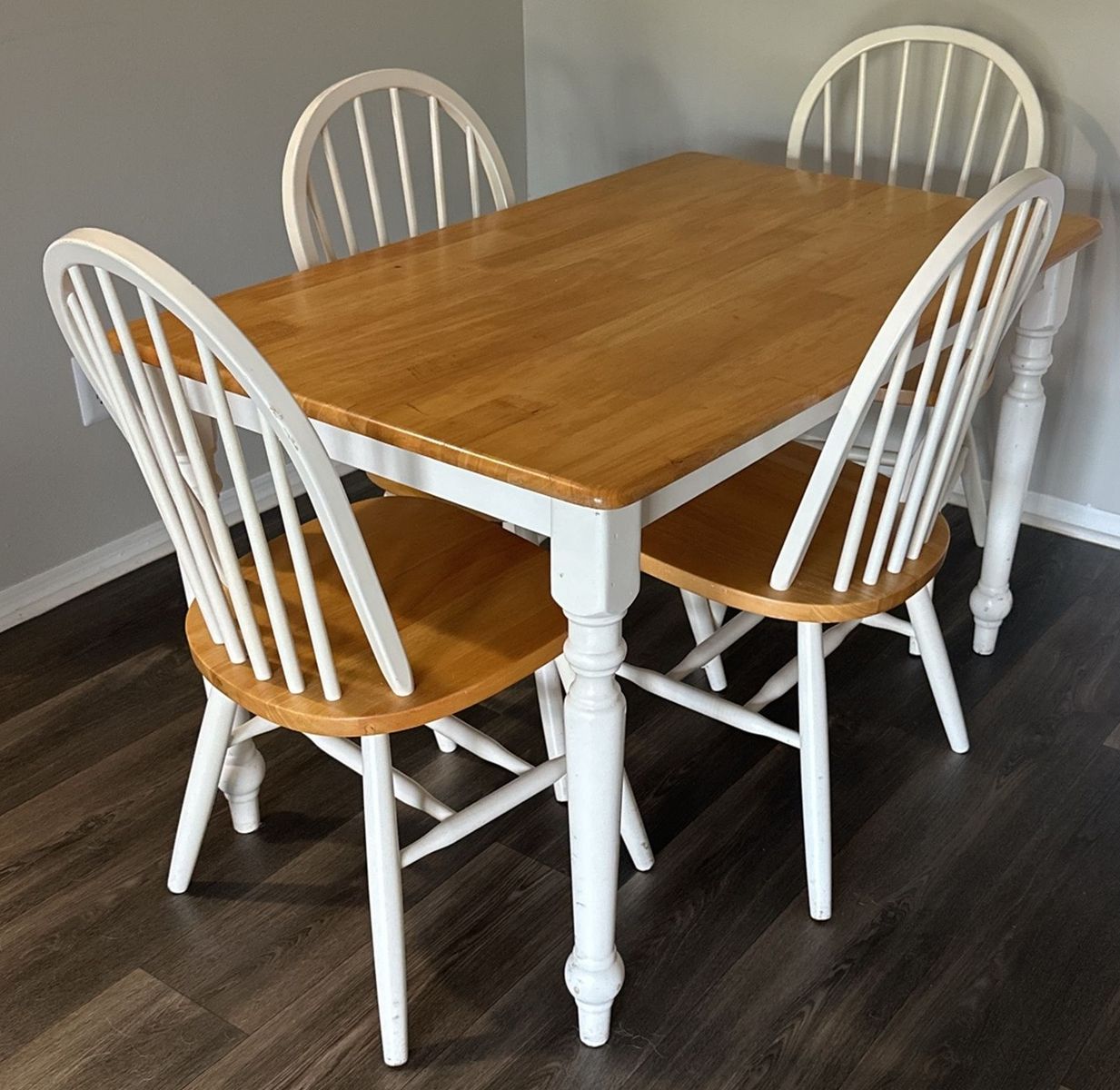 Farmhouse dining table and 4 chairs