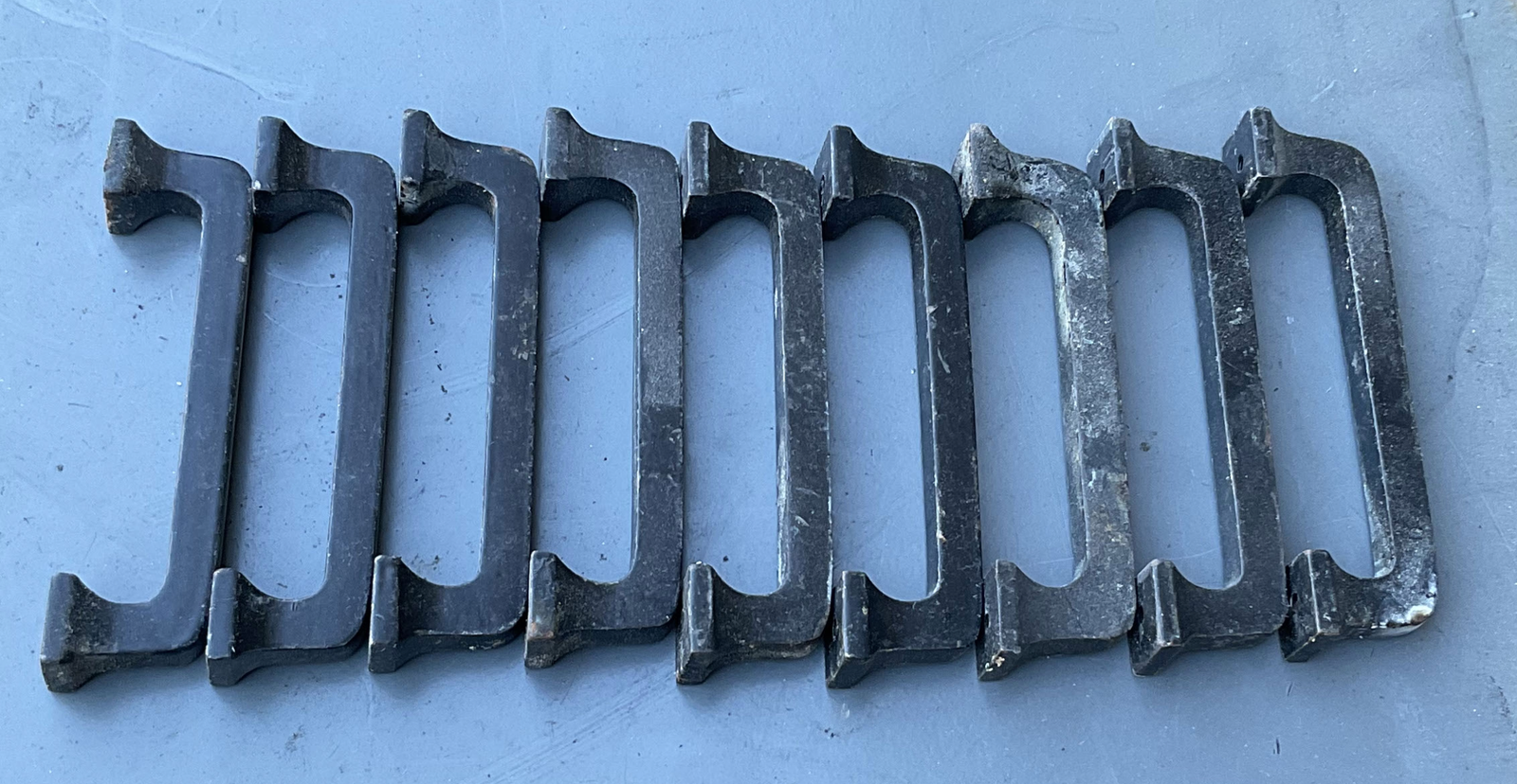 Antique Style Cast Iron Cabinet Drawer Pulls, Set of 9, Matte Black Patina