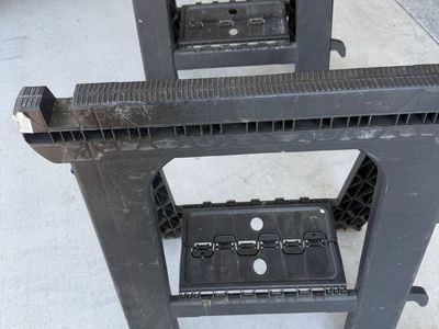 Stalwart Black Plastic Folding Sawhorse Set, Portable 2-Pack, Lightweight. Cash only!