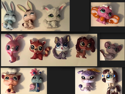 Collectible Littlest Pet Shop figurines - Lot of 13, Authentic
