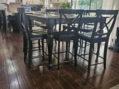 Black Table and 7 chair set