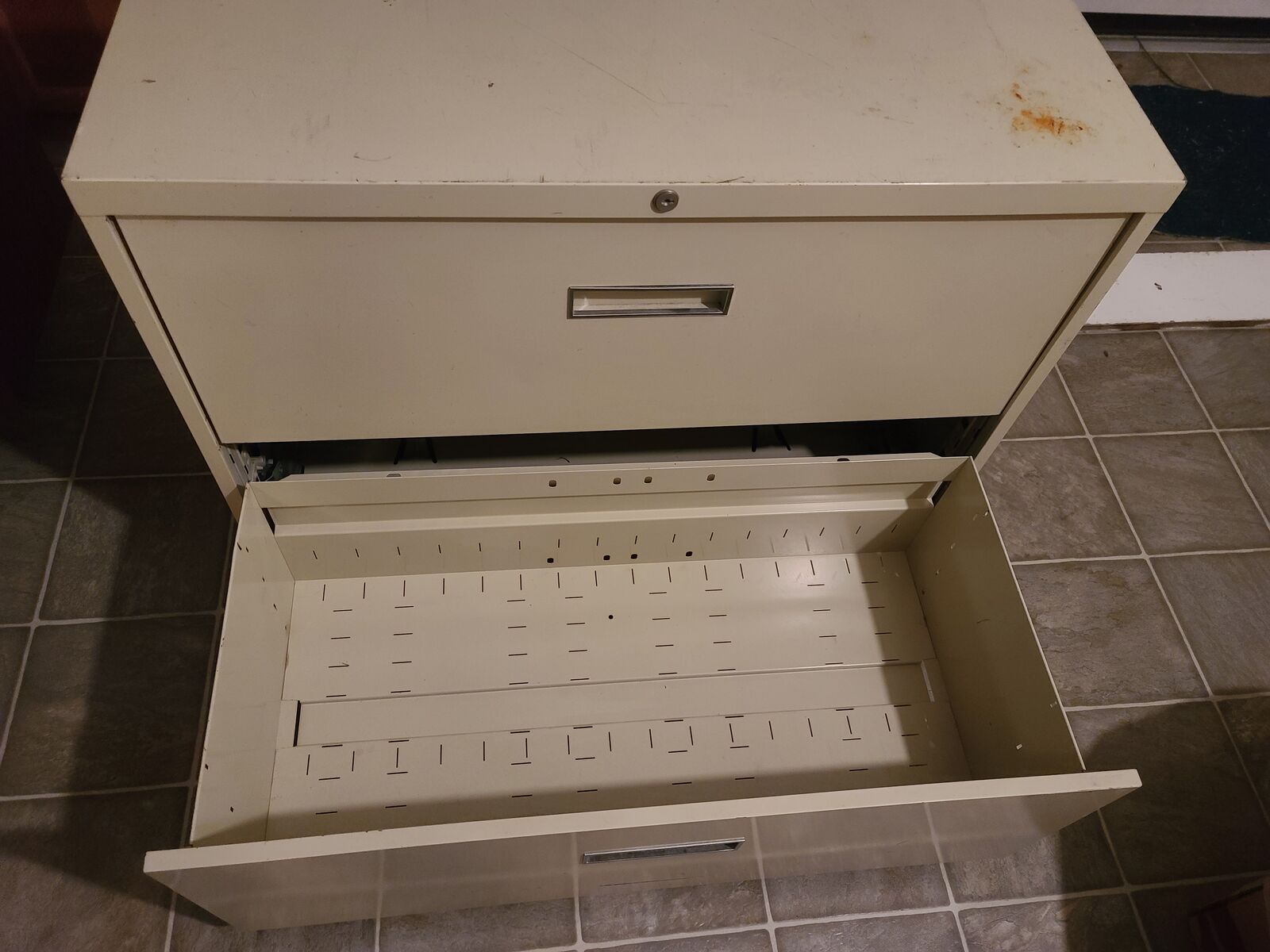 Metal filing cabinet, office safe with 2 drawers for storing documents in Letter, A4, Legal format, lateral, vertical