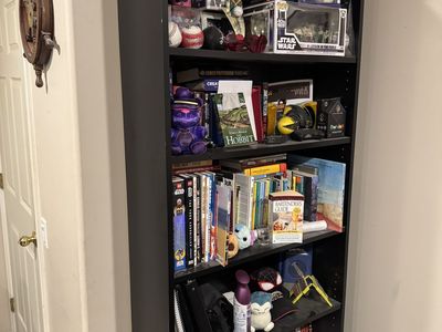 Black 5-Tier Wood Bookshelf - 71" Tall x 24" Wide Adjustable Shelves - $35 OBO