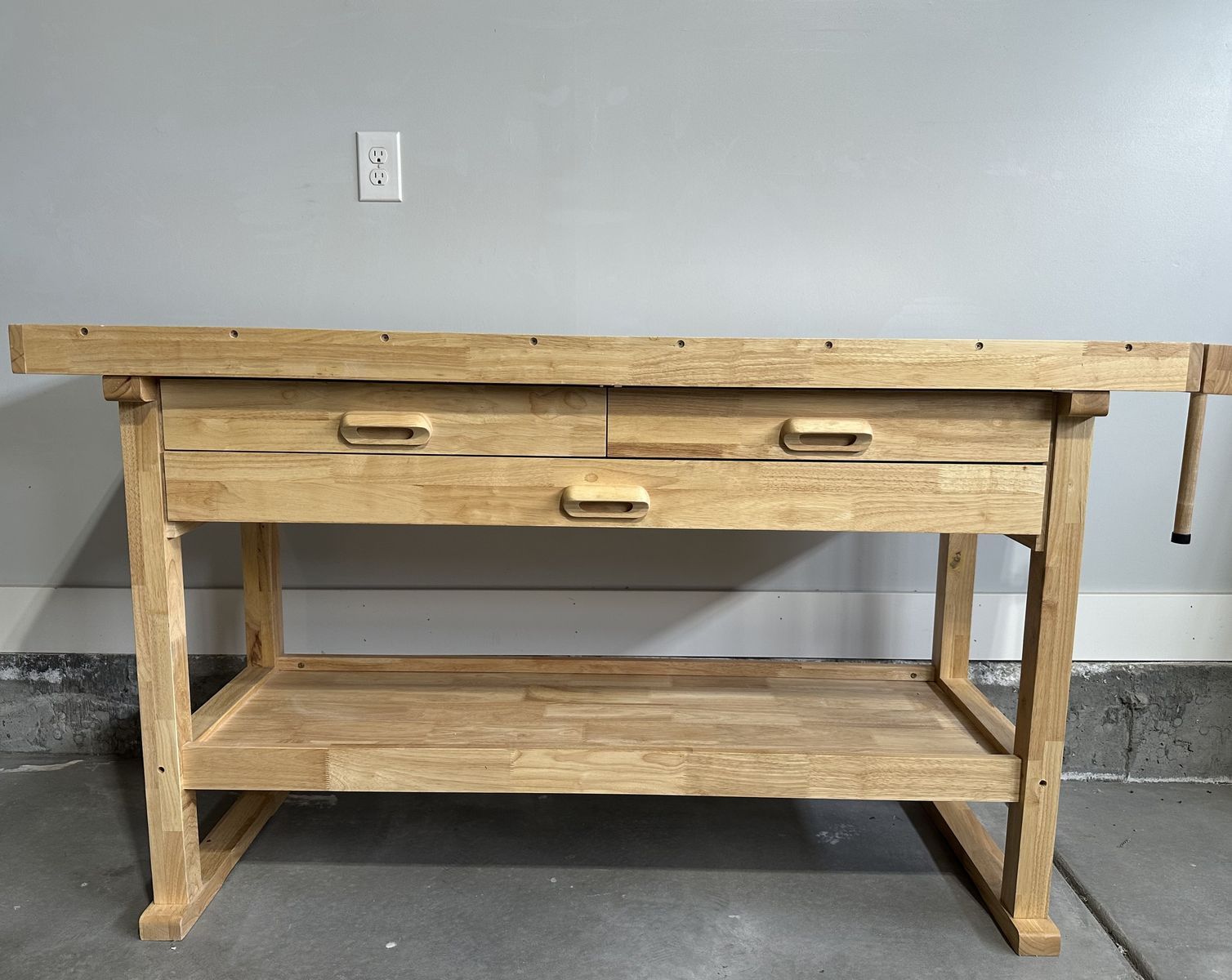 60 in. 3-Drawer Hardwood Workbench