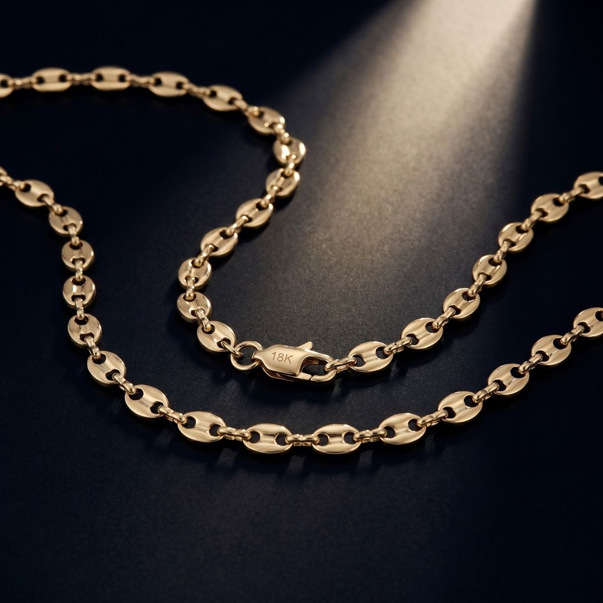 18K Gold Filled Gucchi Link Chain Necklace - Unisex Fashion Jewelry, Excellent Condition
