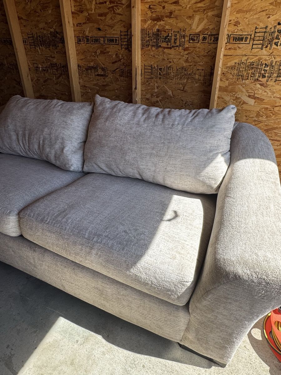 Beautiful Plush Beige Fabric Sofa