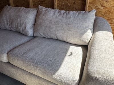 Beautiful Plush Beige Fabric Sofa