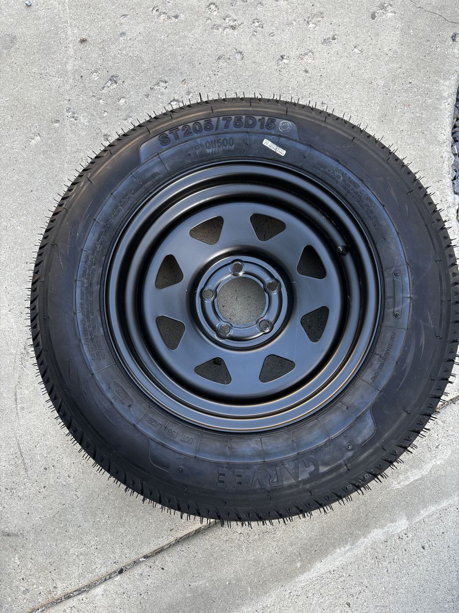 Set Of 4 Trailer Tires/Wheels 205/75/15 - Draper