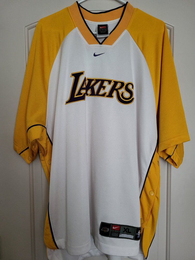 Nike Team Los Angeles Lakers Warm-Up Shooting Shirt XL White Gold