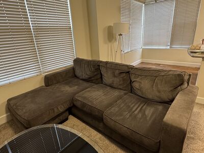 Gray Reversible L-Shaped Sectional Couch/Sofa