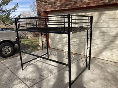 Black Metal Full Loft Bed Frame