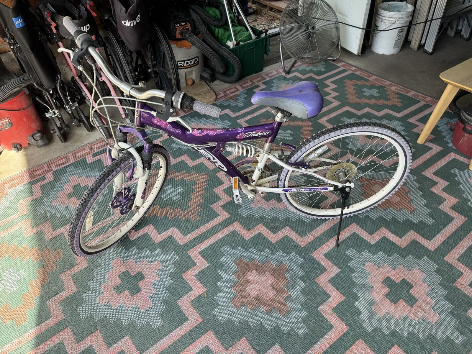 Kent Taboo Full Suspension Mountain Bike Purple White 