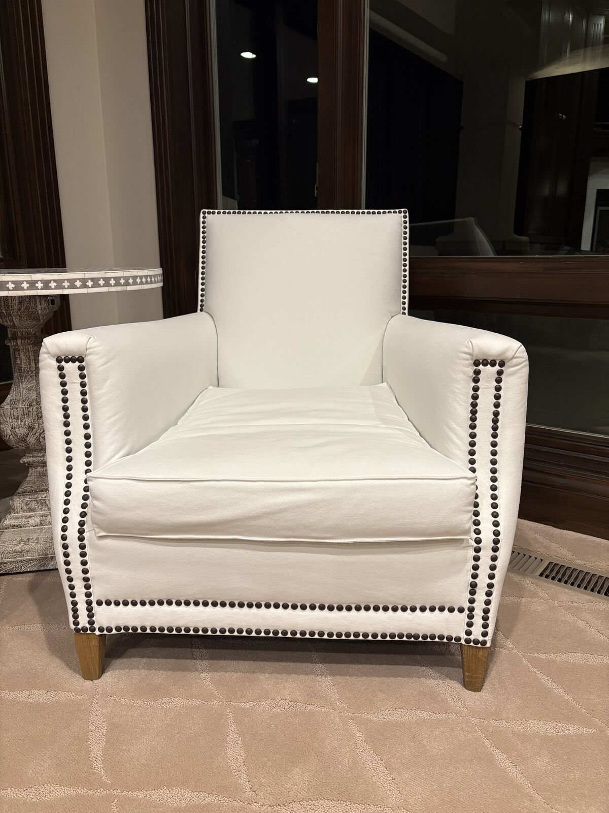 2 Restoration Hardware White Chairs