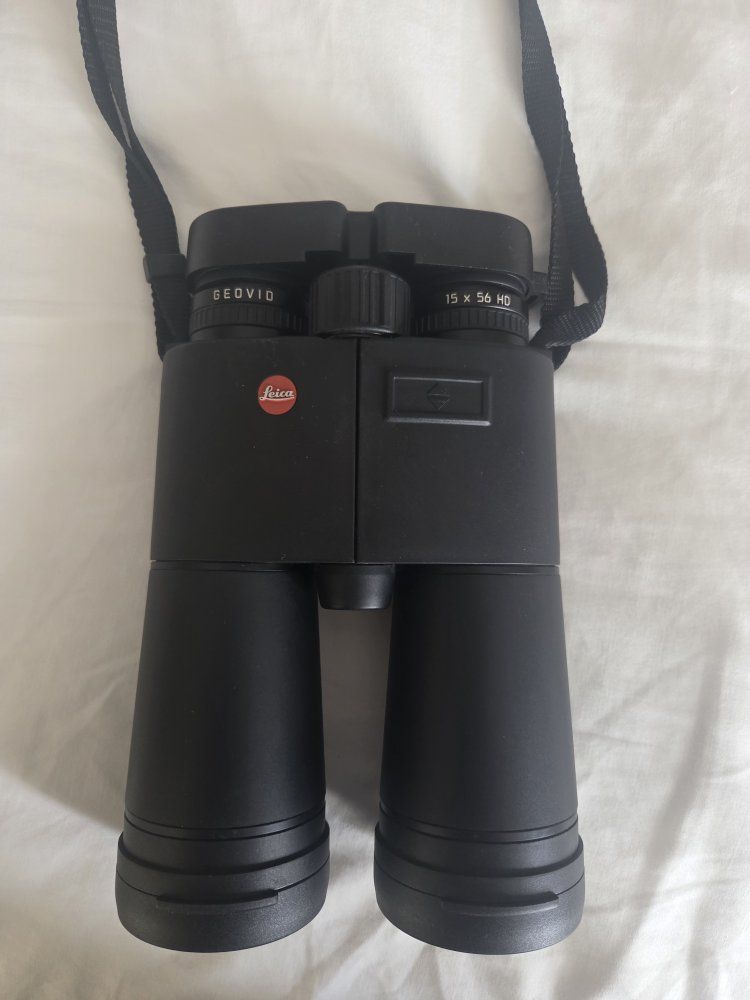 Leica Geovid 15x56 HD Binoculars - Rangefinding, Black, with Strap
