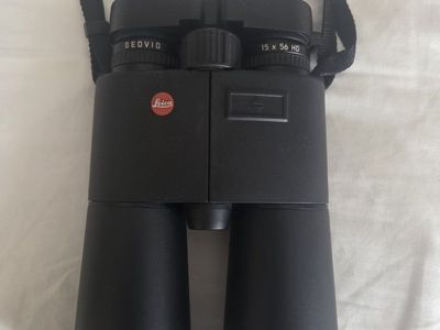 Leica Geovid 15x56 HD Binoculars - Rangefinding, Black, with Strap