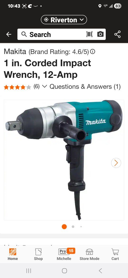 New Makita TW 1000 impact wrench