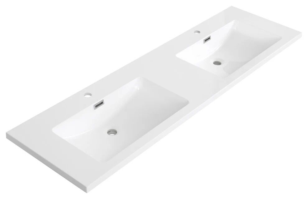 Streamline 63in White Vanity Top