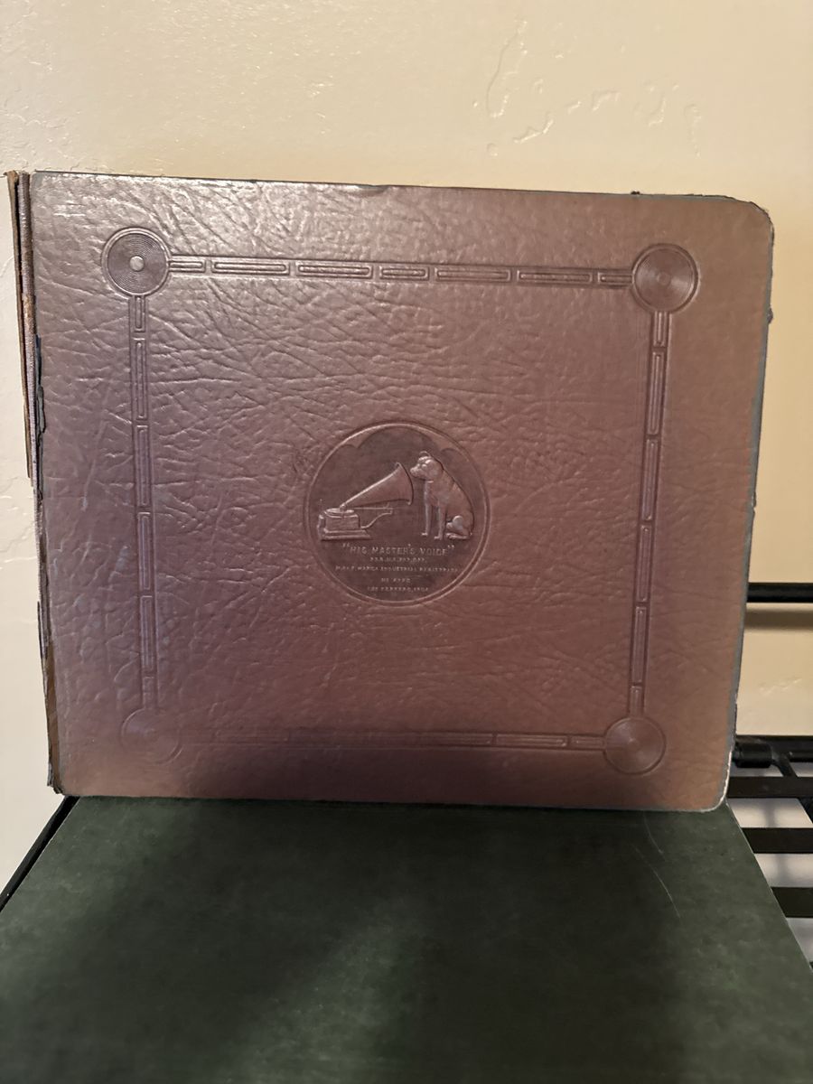 Vintage His Master's Voice (HMV) Leatherette Phonograph Record Album Binder