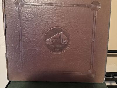 Vintage His Master's Voice (HMV) Leatherette Phonograph Record Album Binder