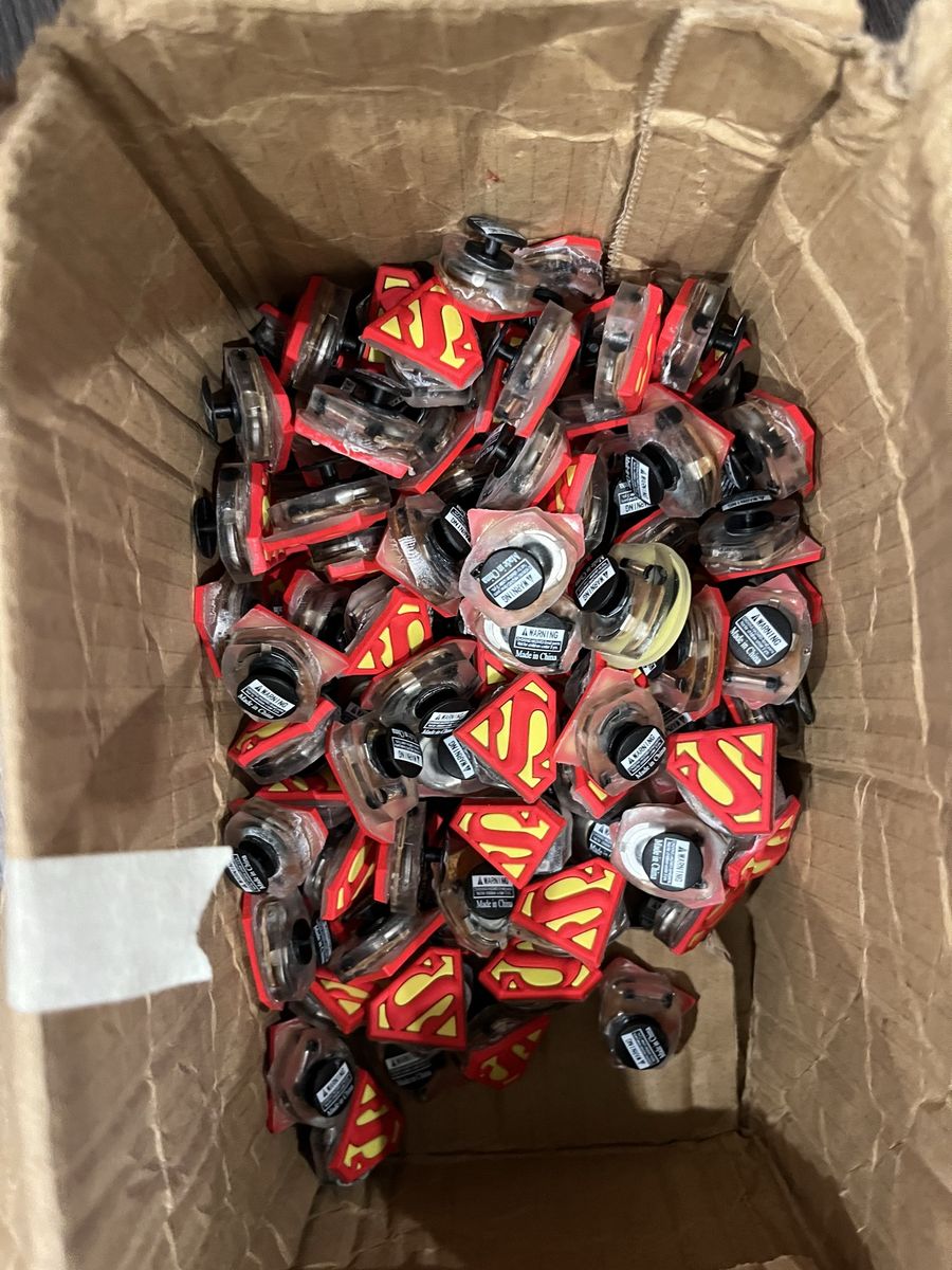 Superman Logo Silicone Jibbitz Shoe Charms (Made in China) - Lot of 100+