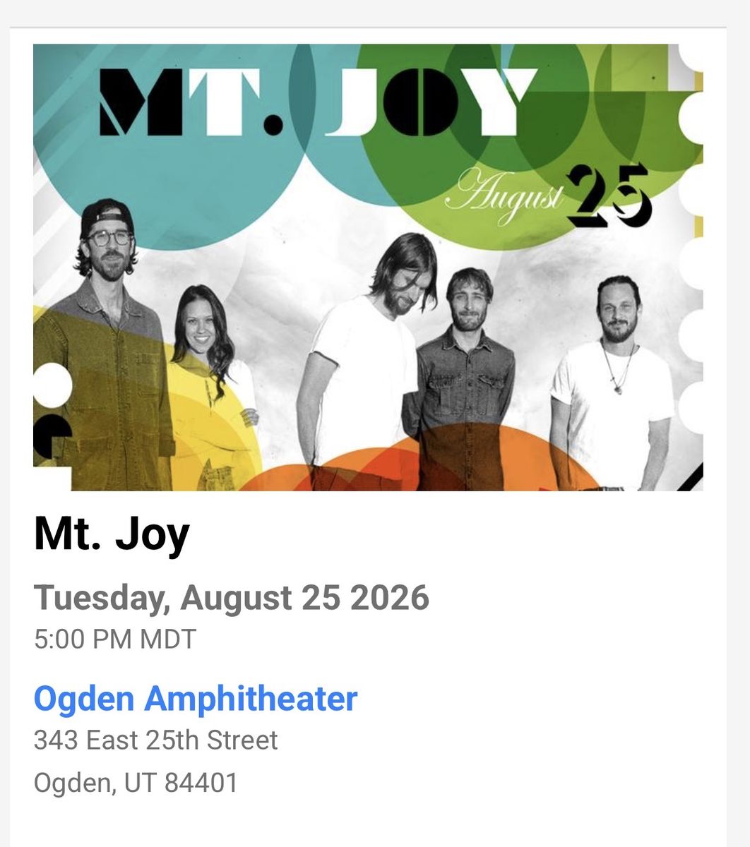 Mt. Joy tickets, Ogden Twilight Series
