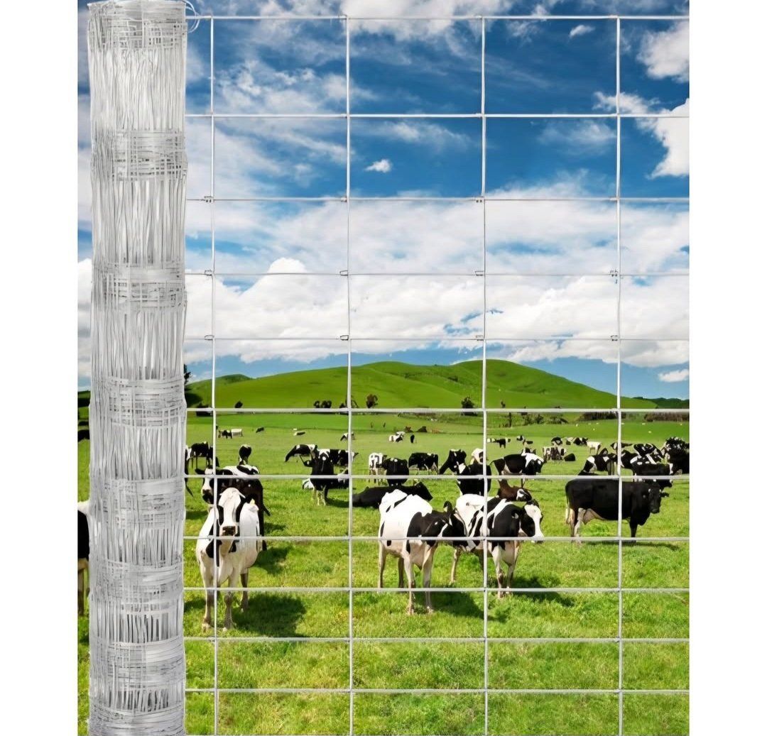6Ft x 328Ft Galvanized Wire Fencing for Cattle Farm - Heavy Duty Livestock Fence for Large Animals Deer, Cattle,