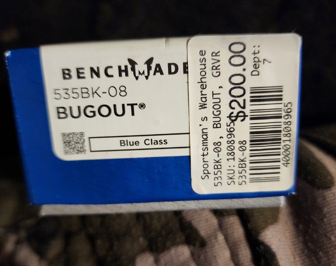 New. Benchmade Bugout 535BK-08