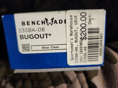 New. Benchmade Bugout 535BK-08