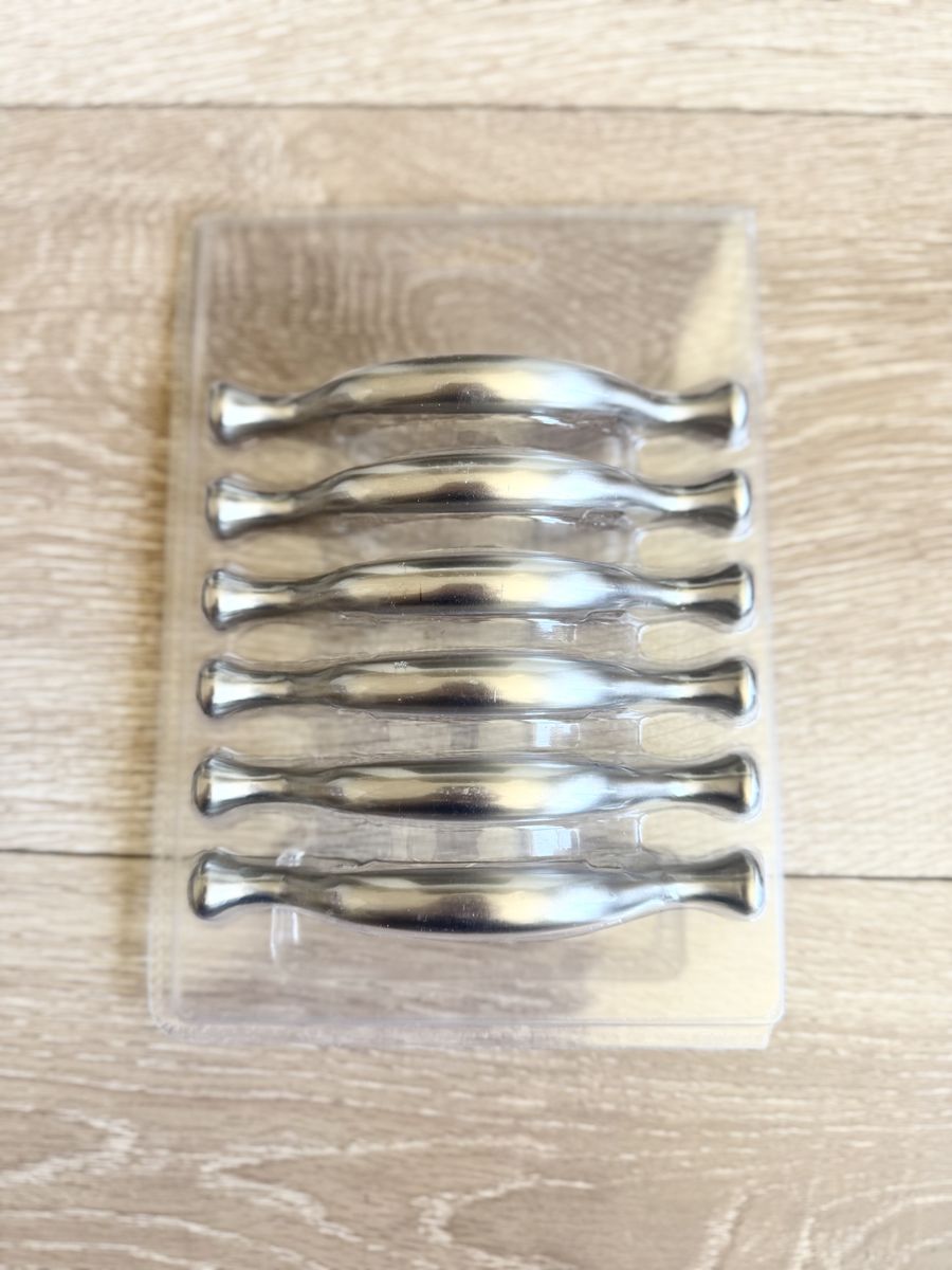 New | 6 Brushed Nickel Drawer Handles Hardware