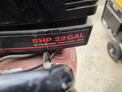 5HP 22 Gallon Single Cylinder Oil-Free Air Compressor with Hose and Gauges