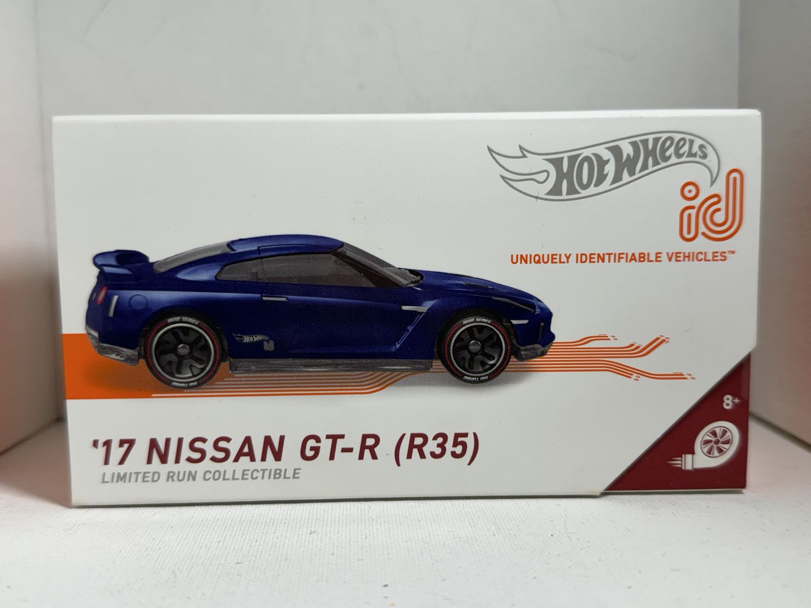 Hot Wheels id '17 Nissan GT-R (R35) Blue Limited Run Collectible - Uniquely Identifiable Vehicle
