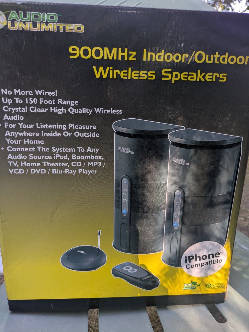 Bluetooth indoor/outdoor speakers (2) brand new in box