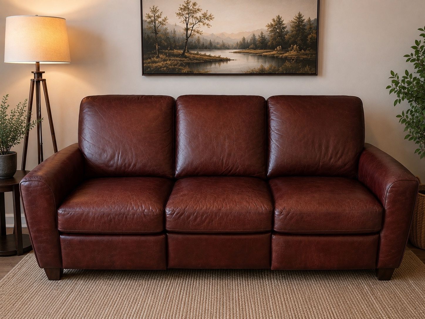 Natuzzi Editions Italian Leather Reclining Sofa – Excellent Condition