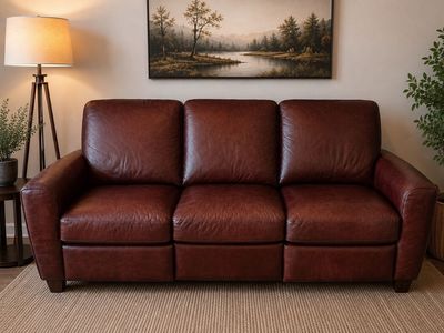 Natuzzi Editions Italian Leather Reclining Sofa – Excellent Condition