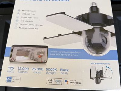 Feit Electric Smart Adjustable Panel Light with Pan & Tilt 1080p HD Camera & Motion Detection