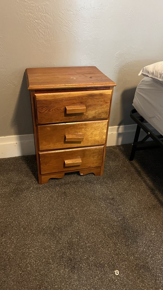 Wood 3-Drawer Nightstand/Side Table - Good Condition