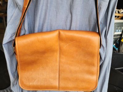 leather 15in laptop bag messenger shoulder bag