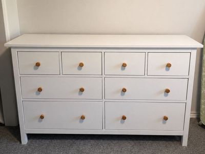 IKEA Hemnes dresser with rattan knobs
