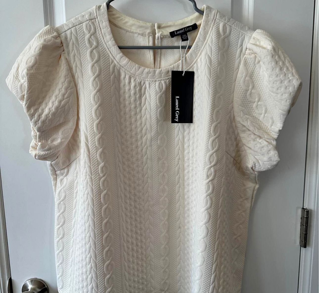 NWT Ivory Cable Knit Textured XXL Top