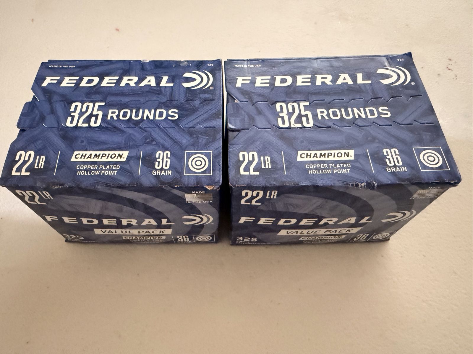 Federal Champion .22 LR 36 Grain Ammo - 325 Round Boxes (2 Available)
