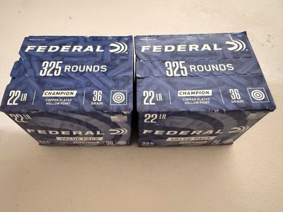 Federal Champion .22 LR 36 Grain Ammo - 325 Round Boxes (2 Available)