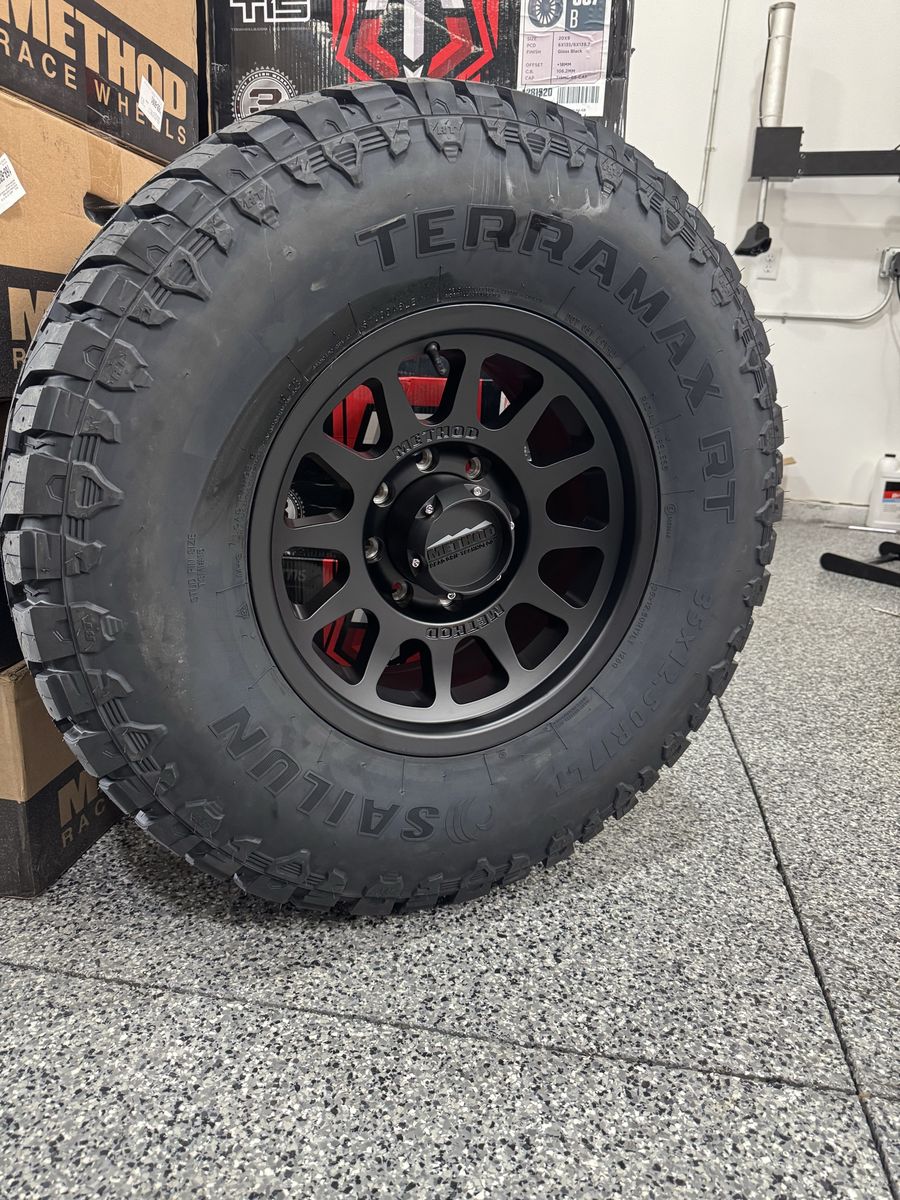 8x6.5 Method 703 Wheels with 35x12.50R17 LT Sailun Terramax R/T Tires Set